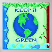 Behalt It Green Rett Earth Environment Art Poster (Vorne)