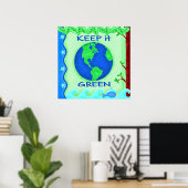 Behalt It Green Rett Earth Environment Art Poster (Heimbüro)