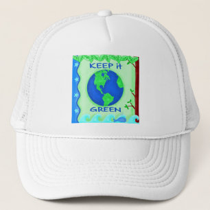 Behalt It Green Rett Earth Environment Art Truckerkappe