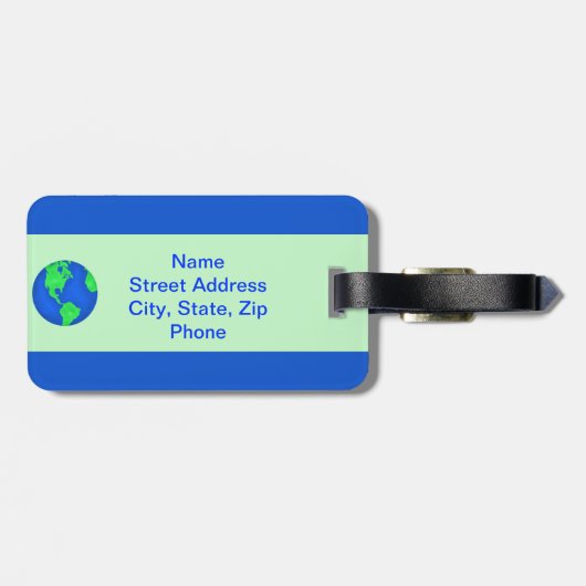 Behalt It Green Rett Planet Environment Art Gepäckanhänger (Rückseite horizontal)