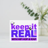 Behalt It Real mit Hip Hop & Rap Postcard Postkarte (Stehend Vorderseite)