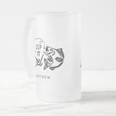 Behalt It Reel Fisher Vatertag Individuelle Name T Mattglas Bierglas (Vorderseite Links)