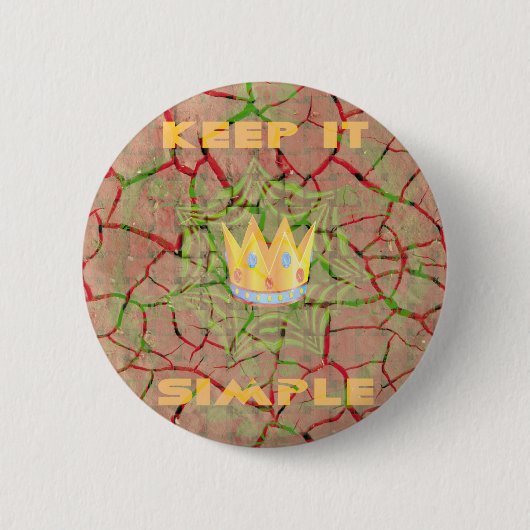 Behalt It Simple: Cracked Earth Royal Clarity Art Button (Vorderseite)