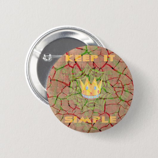 Behalt It Simple: Cracked Earth Royal Clarity Art Button (Vorne & Hinten)