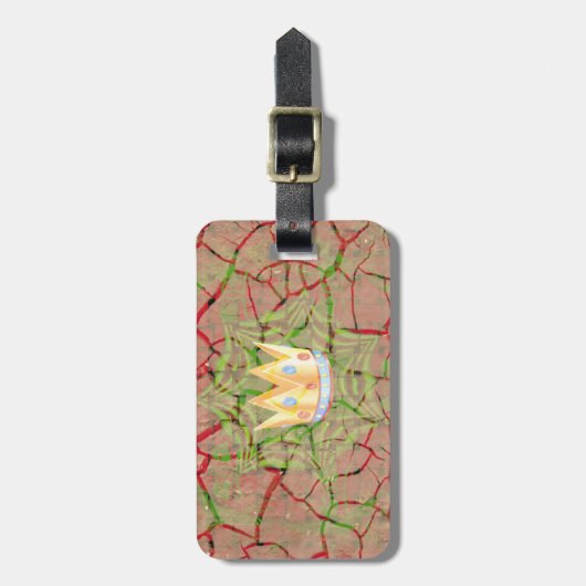 Behalt It Simple: Cracked Earth Royal Clarity Art Gepäckanhänger (Vorderseite vertikal)