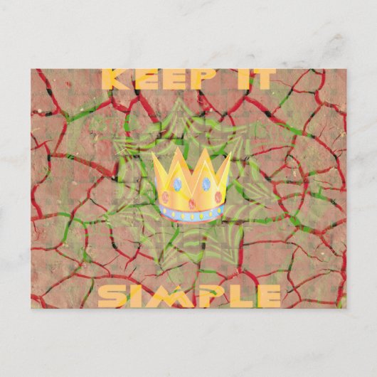 Behalt It Simple: Cracked Earth Royal Clarity Art Postkarte (Vorderseite)