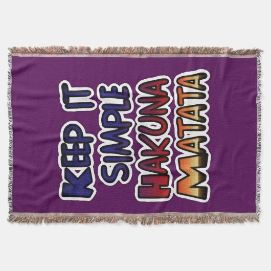 Behalt It Simple Hakuna Matata Art Print Decke (Vorderseite)