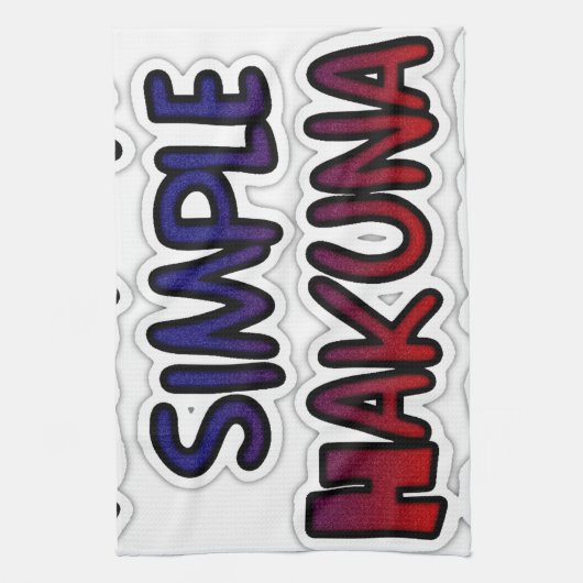 Behalt It Simple Hakuna Matata Art Print Geschirrtuch (Vertikal)