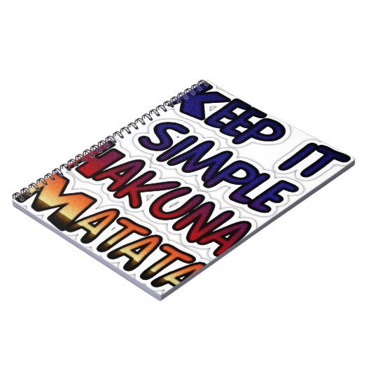 Behalt It Simple Hakuna Matata Art Print Notizblock (Linke Seite)