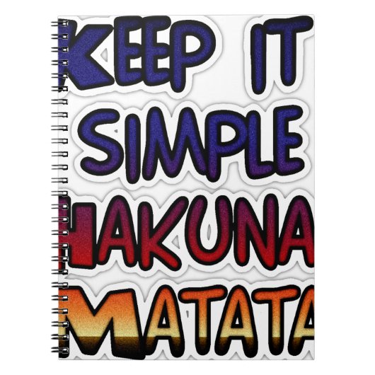 Behalt It Simple Hakuna Matata Art Print Notizblock (Vorderseite)