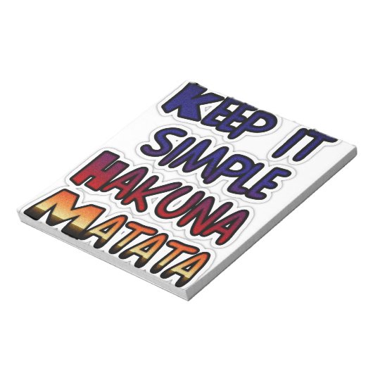 Behalt It Simple Hakuna Matata Art Print Notizblock (Rotiert)