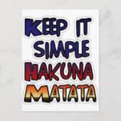 Behalt It Simple Hakuna Matata Art Print Postkarte (Vorderseite)