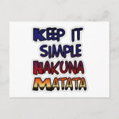 Behalt It Simple Hakuna Matata Art Print Postkarte (Vorderseite)