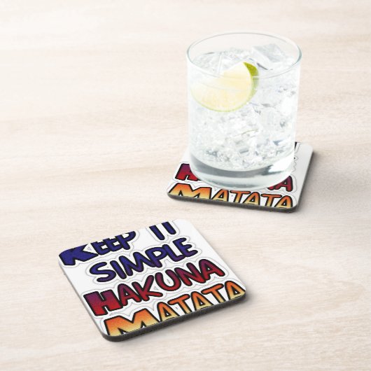 Behalt It Simple Hakuna Matata Art Print Untersetzer (Rechte Seite)