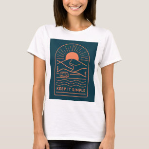 Behalt It Simple Living Camping Stickman Spaß Pun, T-Shirt