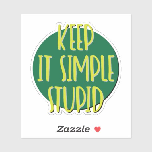Behalt It Simple Stupid 12 Step Slogan Aufkleber (Blatt)