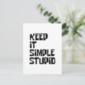 Behalt It Simple Stupid Postkarte (Stehend Vorderseite)