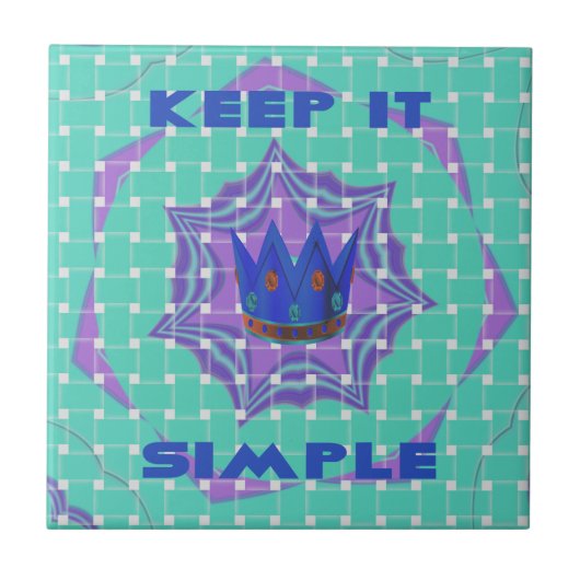 Behalt It Simple: The Royal Clarity Pattern Art Fliese (Vorderseite)