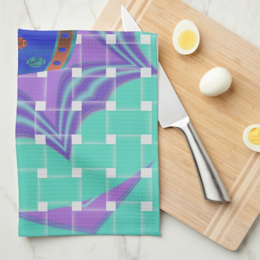 Behalt It Simple: The Royal Clarity Pattern Art Geschirrtuch (Viertel Falte)