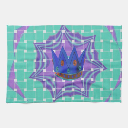 Behalt It Simple: The Royal Clarity Pattern Art Geschirrtuch (Horizontal)