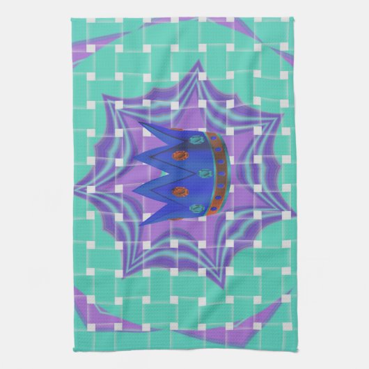 Behalt It Simple: The Royal Clarity Pattern Art Geschirrtuch (Vertikal)