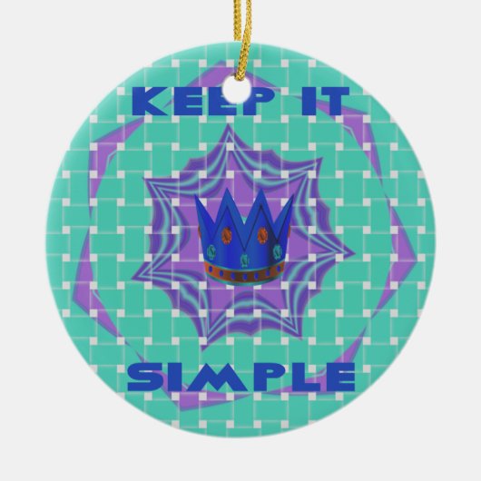 Behalt It Simple: The Royal Clarity Pattern Art Keramik Ornament (Vorne)