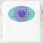 Behalt It Simple: The Royal Clarity Pattern Art Ovaler Aufkleber (Tasche)