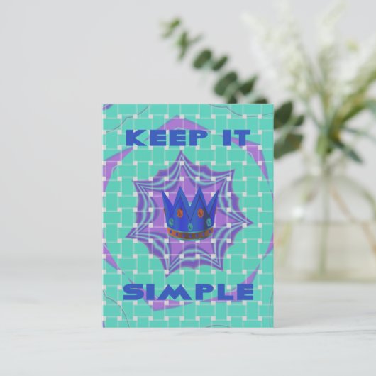 Behalt It Simple: The Royal Clarity Pattern Art Postkarte (Stehend Vorderseite)