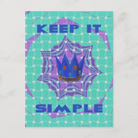 Behalt It Simple: The Royal Clarity Pattern Art Postkarte (Vorderseite)