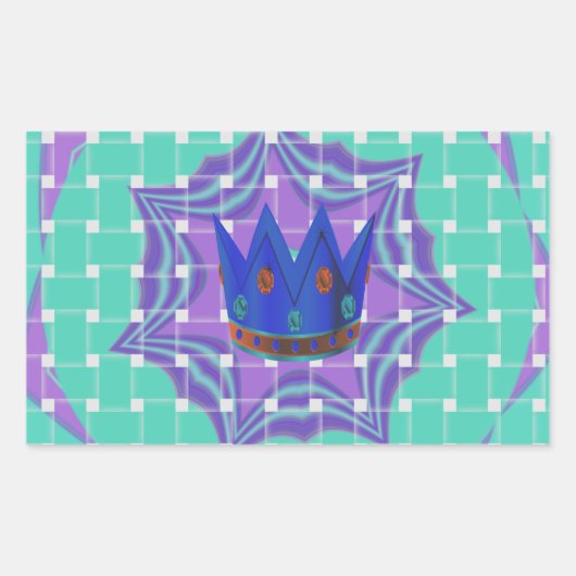 Behalt It Simple: The Royal Clarity Pattern Art Rechteckiger Aufkleber (Vorderseite)