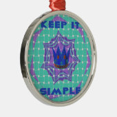 Behalt It Simple: The Royal Clarity Pattern Art Silbernes Ornament (Rechts)
