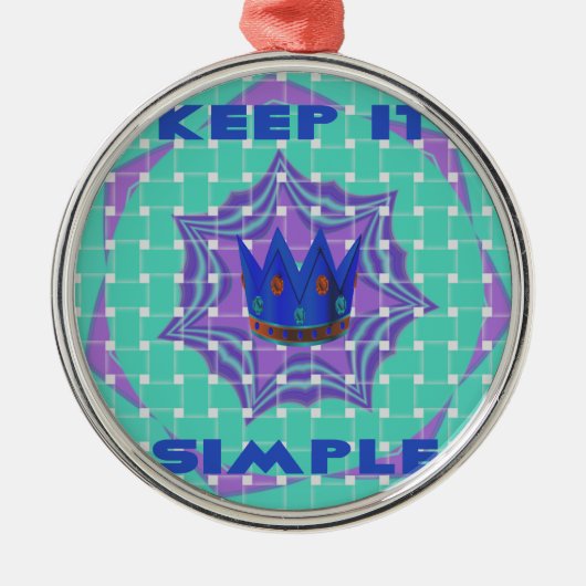 Behalt It Simple: The Royal Clarity Pattern Art Silbernes Ornament (Vorne)