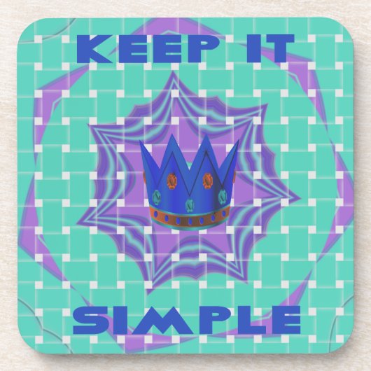 Behalt It Simple: The Royal Clarity Pattern Art Untersetzer (Vorderseite)