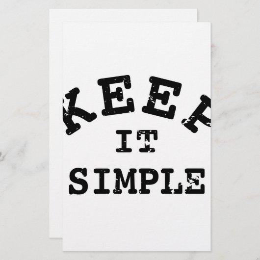 Behalt It Simple Typografy Briefpapier (Vorne/Hinten)