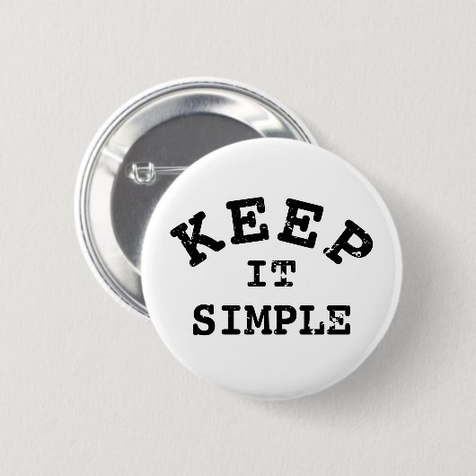 Behalt It Simple Typografy Button (Vorne & Hinten)
