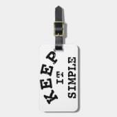 Behalt It Simple Typografy Gepäckanhänger (Vorderseite vertikal)