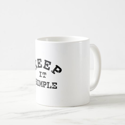 Behalt It Simple Typografy Kaffeetasse (VorderseiteRechts)