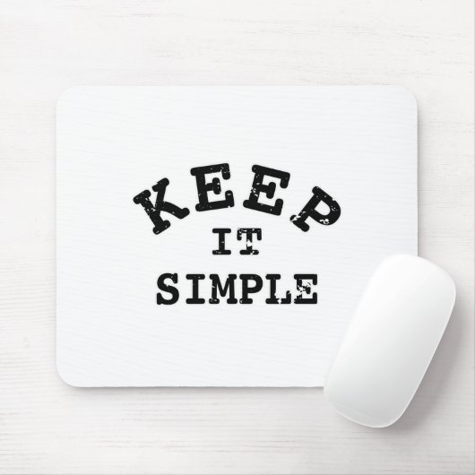 Behalt It Simple Typografy Mousepad (Mit Mouse)