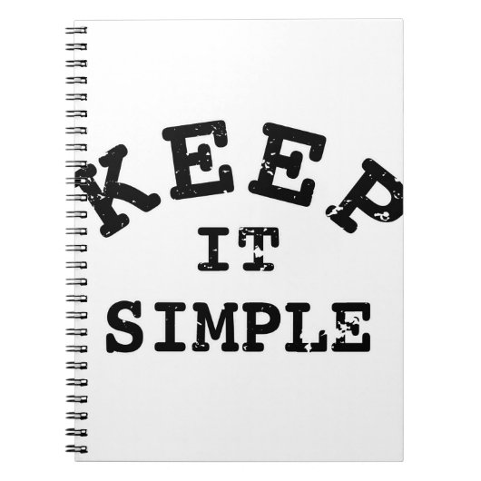 Behalt It Simple Typografy Notizblock (Vorderseite)