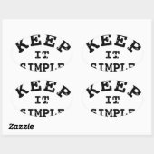 Behalt It Simple Typografy Ovaler Aufkleber (Blatt)