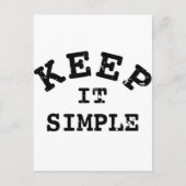 Behalt It Simple Typografy Postkarte (Vorderseite)