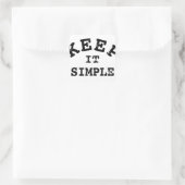 Behalt It Simple Typografy Quadratischer Aufkleber (Tasche)
