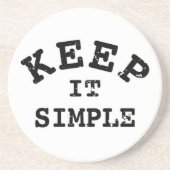 Behalt It Simple Typografy Sandstein Untersetzer (Vorne)