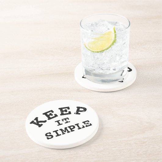 Behalt It Simple Typografy Sandstein Untersetzer (Seite)