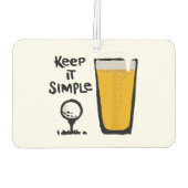 Behalt It Simples Funny Golf Beer Autolufterfrischer (Rückseite)