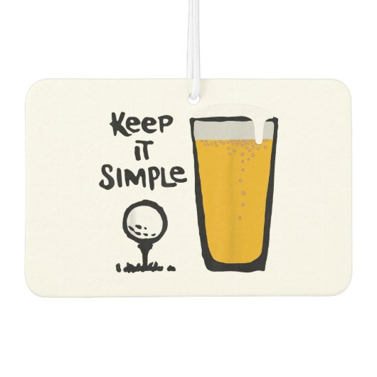 Behalt It Simples Funny Golf Beer Autolufterfrischer (Vorderseite)