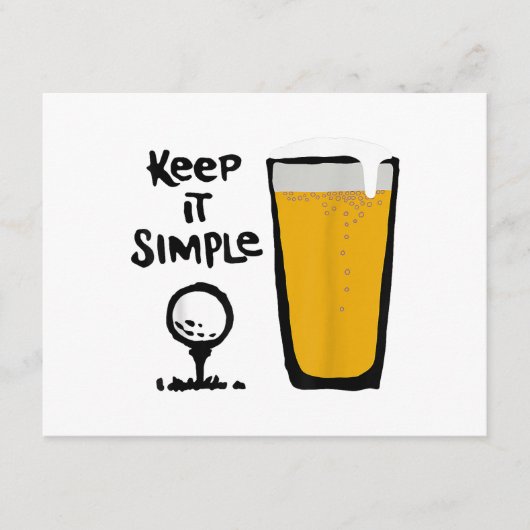 Behalt It Simples Funny Golf Beer Begleitkarte (Vorderseite)