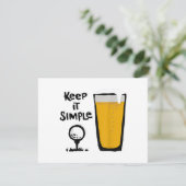 Behalt It Simples Funny Golf Beer Dankeskarte (Stehend Vorderseite)