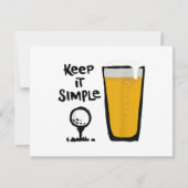 Behalt It Simples Funny Golf Beer Dankeskarte (Rückseite)