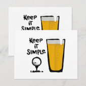 Behalt It Simples Funny Golf Beer Dankeskarte (Vorne/Hinten)